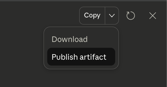 Giao diện Claude cho phép xuất bản artifact HTML trực tiếp.