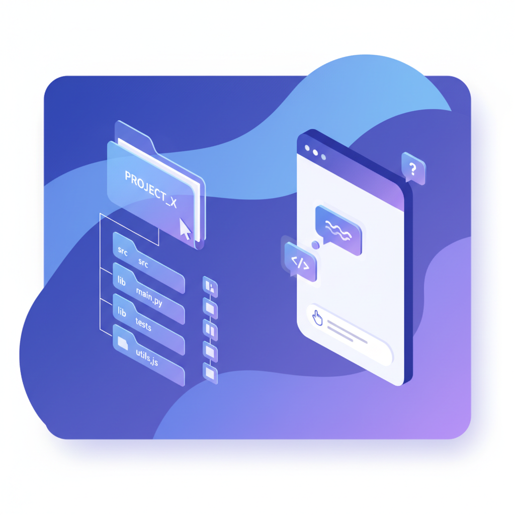 Hình minh họa cho phần phiên làm việc đầu tiên: mở project và 'trò chuyện' với codebase